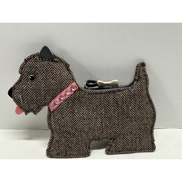 Vintage‎ 80s INDEED Scotty Dog Scottie Coin Purse NOS Herringbone